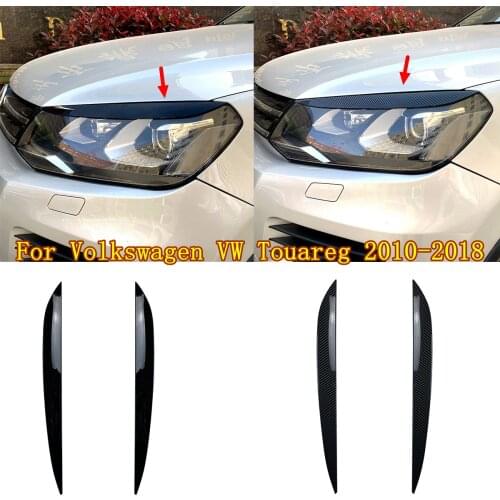 For Volkswagen VW For Touareg 2010 2011 2012 2013 2014 2015 2016 2017 2018 Front Headlight Eyebrow Trims Cover Trims