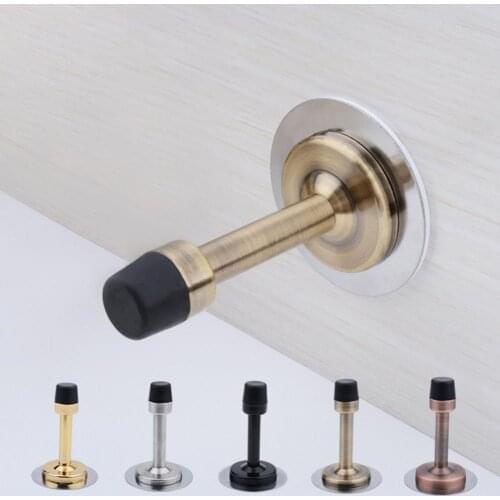 Door Holder Dual Installation Method Anti-Collision Stainless Steel Wall Mounted Door Stopper for Home Supplies