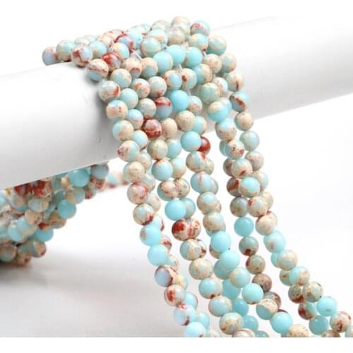 Natural Snakeskin Blue Stone Beads Diy for Bracelet Necklace Jewelry Making