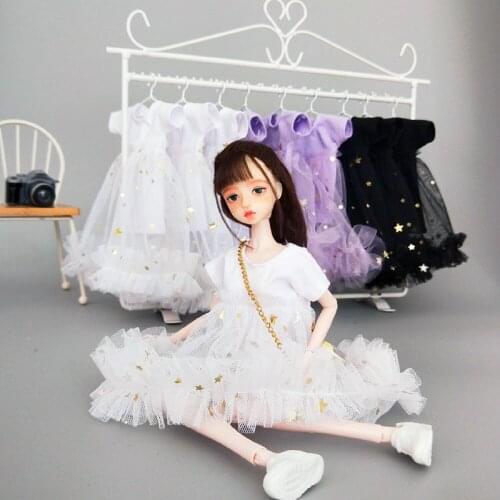 New Black/purple/White Evening Gown Bubble Skirt Lace Party Dress Clothing For Blyth OB24 Azone Barbies Doll Clothes Accessories
