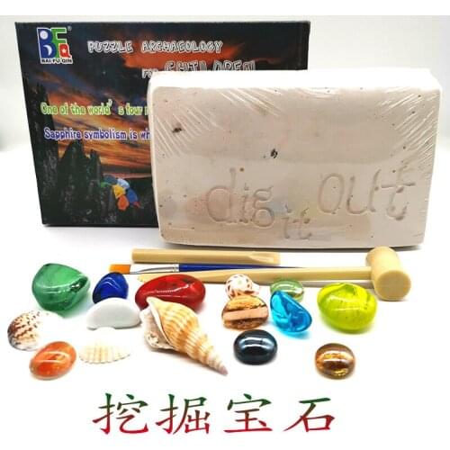 New Archeological Creative DIY Excavation Toys Childrens Educational Mining Toys Colorful Gem Dinosaur Fossil Toys Resin K3