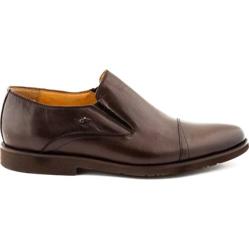 Shoes For Men Casual Genuine Leather Comfort Brown Color Inside Out Leather Orthopedic Insole Normal Fit Suitable For Foot Anatomy Slip-On Classic Shoes Fashion Business Suit Wedding Event 021403