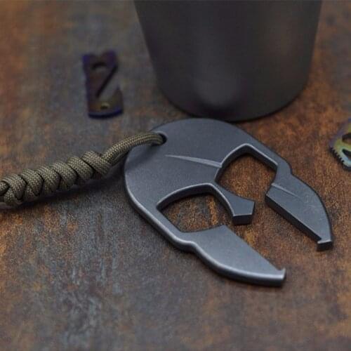 Titanium Alloy Spartan TC4 Bottle Opener EDC Tool Portable Multi Tools Accessories Keychain Outdoor Camping Key Ring Equipment
