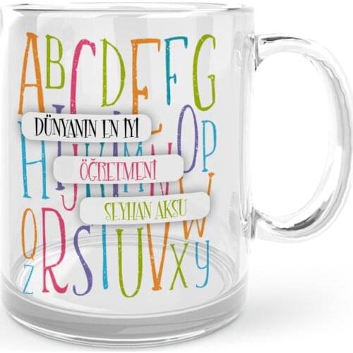 Personalized World Best Öğretmeni Glass Mug Cup-6
