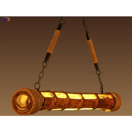 90CM Nature Bamboo Pendant Lights Lamp Creative Engraved Hanglamp Vintage Nordic LED Pendant Light Fixtures Lamparas Colgantes