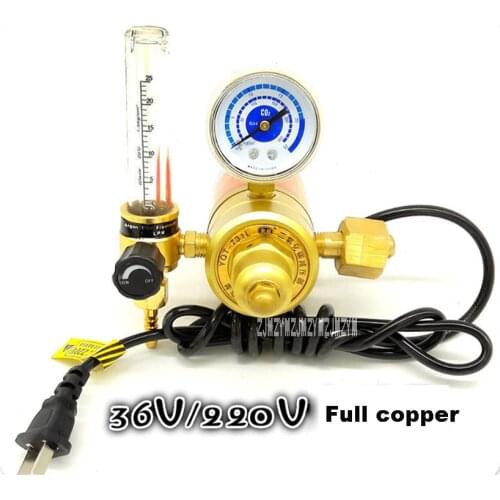 YQT-731L Carbon Dioxide Table Pressure Reducing Valve 36V / 220V Mixed Gas Pressure Reducer Electric Heating C02 Table 150W/75W