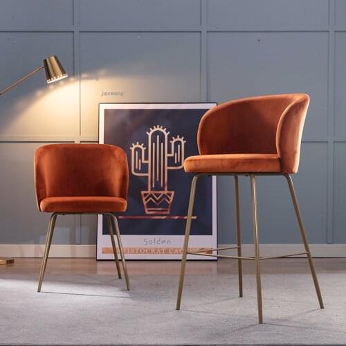 Nordic Hotel Front Desk High-leg Bar Chairs Minimalist Restaurant Kitchen Backrest Dining Chair Designer Living Room Bar Chair