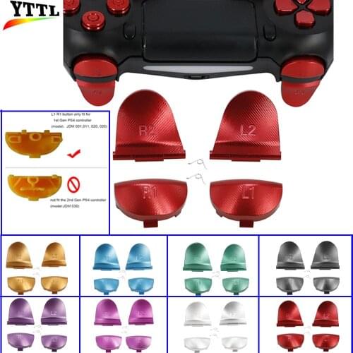 YTTL Aluminum Metal Alloy L2 R2 trigger & L1 R1 triggers buttons for PS4 Controllers Joystick Replacement accessory