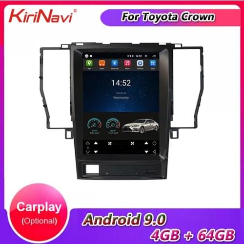 KiriNavi Vertical Screen Tesla Style Android 9.0 10.4" Car Radio For Toyota Crown Car Dvd Player Auto GPS Navigation 2008-2012