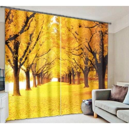 3D Photo Ginkgo tree Printing Blackout Window Curtains For Living room Bedding room Hotel/Office Drapes Cortinas para