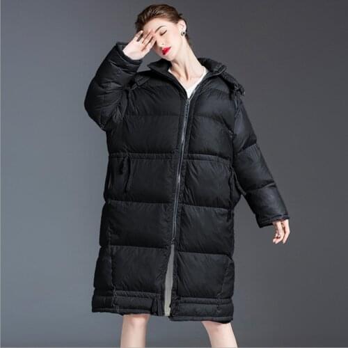 Womens Down Coat Jacket Winter 2020 blue Color Oversize Thickening jackets female Warm hooded Casual Parka for women clothing