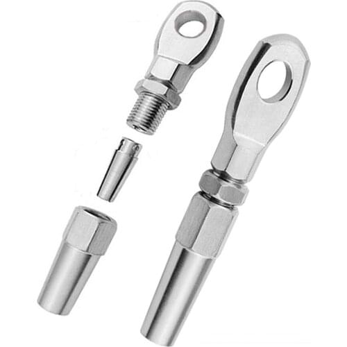 1Pc 5mm Marine Grade 316 Stainless Steel Swageless Eye Terminal Wire Cable Rope DIY Fitting Rigging Boat Marine Hardware