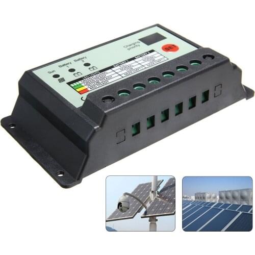 1Pcs Solar Controller 20A Dual Battery Solar Charge Controller Regulator LCD Display Controller For 12V or 24V Batteries