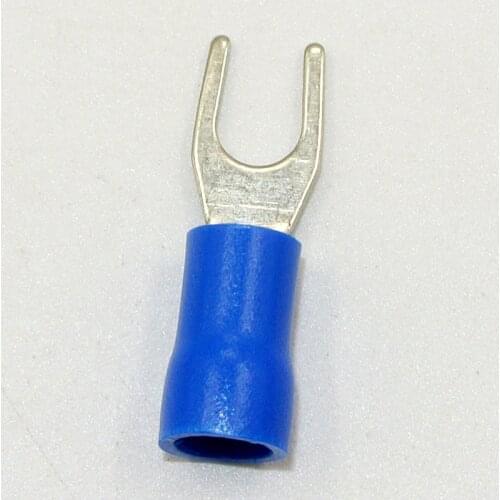 SV2-3.5 Blue Furcate Cable Wire Connector 1000PCS/Pack Furcate Pre-Insulating Fork Spade 16~14AWG Wire Crimp Terminals SV2.5-3.5