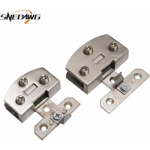 2pcs Zinc Alloy Glass Hinge Fit 5-8mm Thickness Display Cabinet Glass Hinge Clip Wall to Glass Type Showcase Glass Hinge