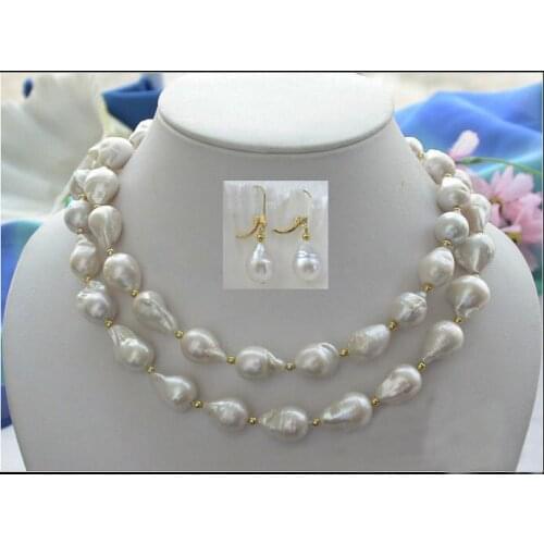 20mm baroque drip white KESHI REBORN PEARL NECKLACE EARRING