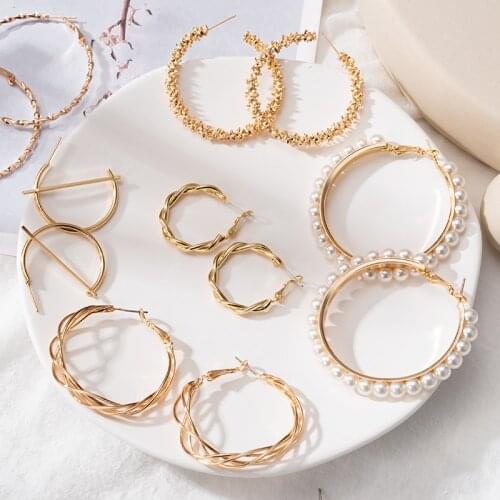 2020 New Fashion Big Circle Round Hoop Earrings for Womens Fashion Statement Golden Punk Charm Earrings Party Jewelry серьги