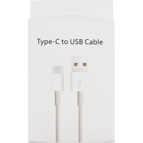 White Cardboard Paper Box For USB Type-C Data Line Fast Charge Cable Type C Cord Packing Retail Boxes with Hang Hole 1000pcs