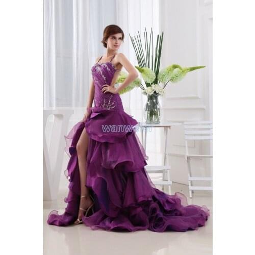 Free shipping hot seller 2016 dressfor party new design brides maid dresses vestidos formales long purple sexy prom dresses