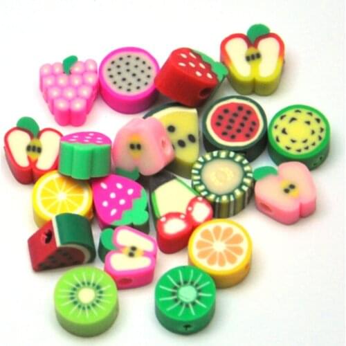 Mixed Fruit Fimo Paste Beads 10 Mm ( 20 Pcs)
