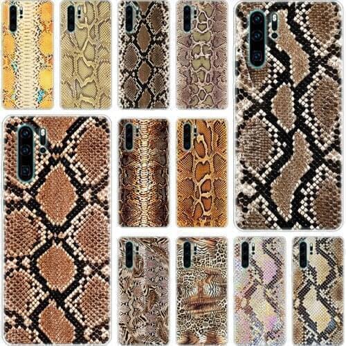 Hot Snake skin texture Silicone Phone Case for Huawei P40 P30 P20 Pro P10 P8 Lite 2017 P Smart Z S Plus 2019 2020 Soft Cover