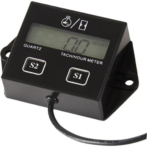 Digital Resettable Petrol Engine Hour Meter Tachometer For Gas Engine Jet Ski,Lawn Mower,Motorcycle,Boat,ATV,Generator 011N