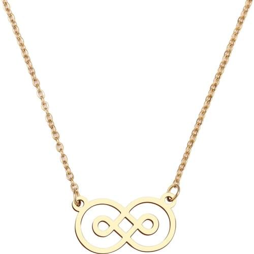 DOTIFI Stainless Steel For Women Classic 8 Word Infinite Love Pendant Necklace Gold and Silver Color Necklace Engagement Jewelry