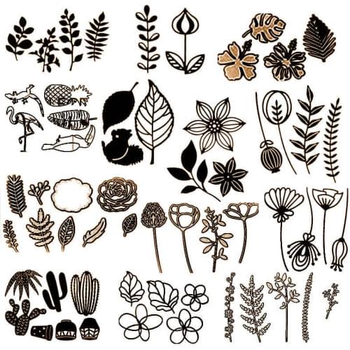 Cactus Fern Grass Weed Broadleaf Flowers Wildflowers Metal Cutting Dies for DIY Scrapbooking Paper Cards Making Crafts New 2019