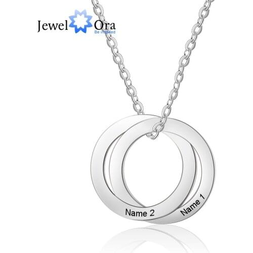 Customized Stainless Steel Circle Necklaces for Women Personalized Name Pendant Necklace Jewelry Valentines Day Gift (NE103037)