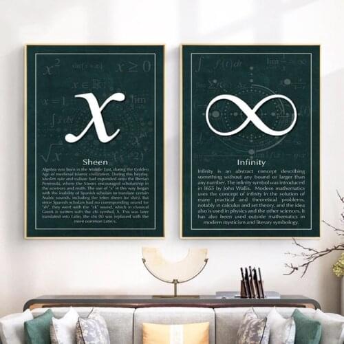 Math Poster Art Print Maths Educational Posters Print Infinity Calculus Mathematics Wall Art Canvas Painting Classroom Decor