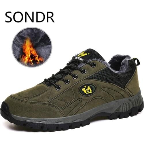 Winter Size 49 Men Shoes With Fur Plush Snow Boots Lace-Up Men Outdoor Sneakers Comfortable Warm Casual Cotton Shoes Ankle Boots