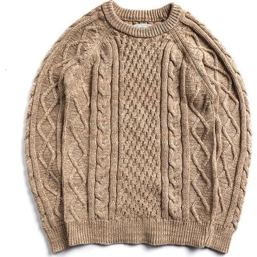 MY-0007 Read Description ! Asian Size Long-sleeve Mans 100% Cotton Autumn Winter Classic Jumper