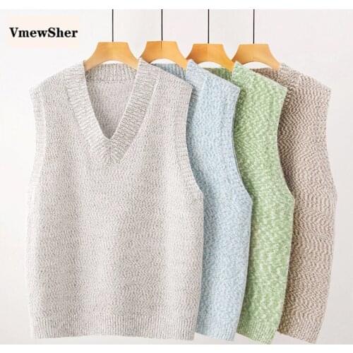 VmewSher New Autumn Winter Women Vest Chenille Soft Knitted Casual Sleeveless Sweater Pullover Female Warm Knitwear Jumper Top