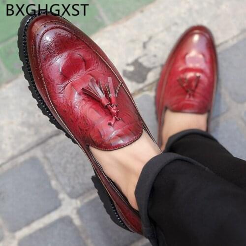 Crocodile shoes classic Elevator men shoes leather loafers men italian dress office shoes for men formal sepatu slip on pria