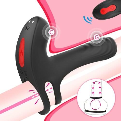 Couple G Spot Vibrator Penis Vibrating Cock Ring Vagina Clitoris Stimulator Erotic Adult Sex Toy Dildo For Women Starp On