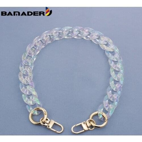 BAMADER Transparent Acrylic Chain Bag Strap Creative Resin Purse Handbag Chain Belts Fashion Handle Chain Jewelry Bag Accessory
