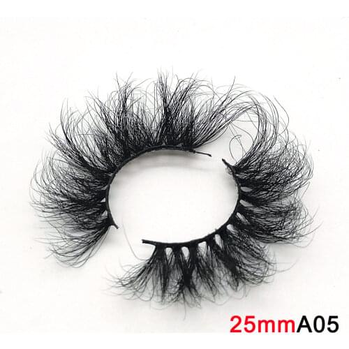 Fluffy Mink Eyelashes 25mm Lashes Makeup Thick 5D Mink False Eyelashes 100% Hand Made Eyelash For Wholesale drop shipping