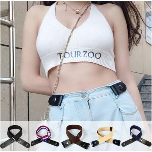 New Fashion No Buckle Stretch Belt For Women Men Invisible Elastic Belt for Jeans Pants Dresses No Bulge Buckless Waist Belt