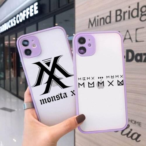 Monsta x kpop group luxury Phone Cases funda matte transparent For iphone 7 8 11 12 plus mini x xs xr pro max cover