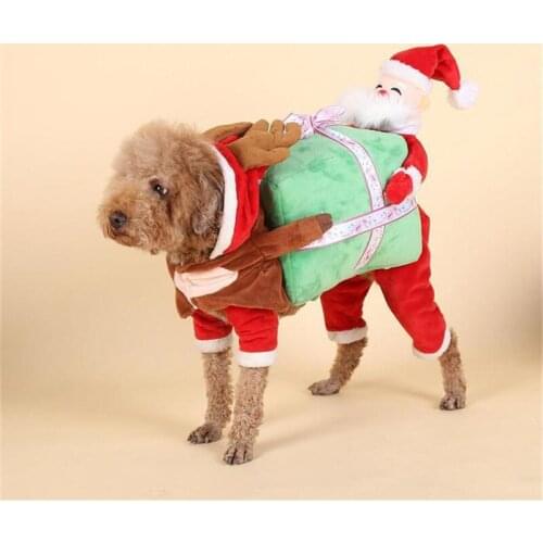 Chrismas Costume Dog Coat Jacket Pet Sweater Christmas Hat Santa Claus Gift Cosplay Costume Box Best Seller 2018 Products E