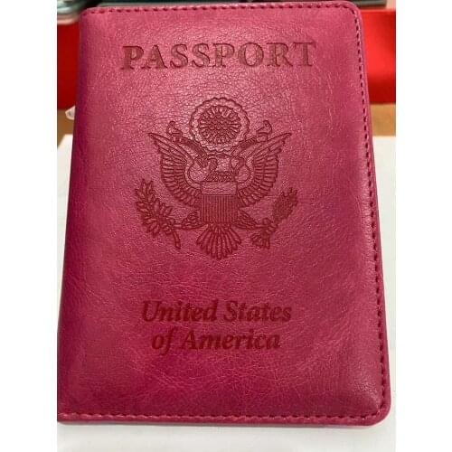 USA Passport Cover Women Rfid Blocking Passport Case High Quality Travel Wallet Document Organizer Pu Leather