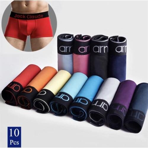10pcs/LotMens Underwear Sexy Boxer Mens Modal Ice Silk Underwear Breathable Comfortable Mens Boxer Shorts MensUnderwear Soft