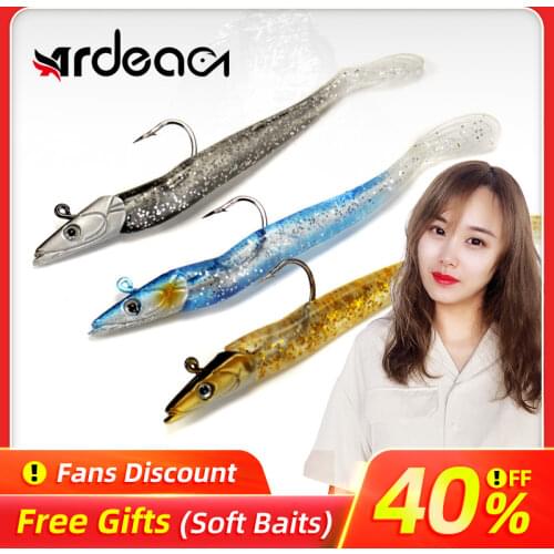 Ardea 130mm 19g Lead Jig Head Glow Soft Lure Glow Eel black minnow with Hook Swimbaits Pesca bass pike Rockfish Grouper jigging