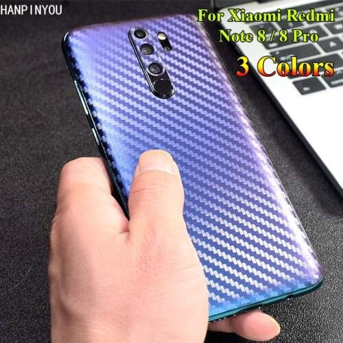 For Xiaomi Redmi Note 8 Note8 Pro 8pro 3D Gradient Carbon Fiber Back Rear Decal Skin Protective Sticker Film Portector