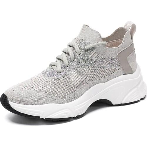 Womens new fashion casual shoes lightweight one-step thick-soled lace-up casual loafers women