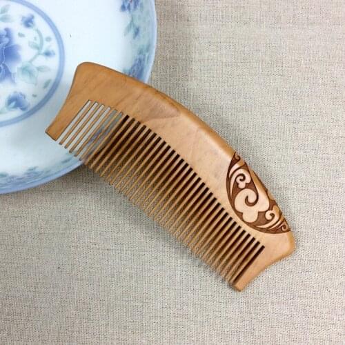 2018 Pocket Wooden Comb Natural Green Sandalwood Super Narrow Tooth Wood Combs No Static Lice Beard Comb Hair Styling