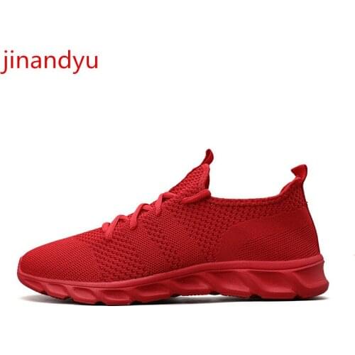48 Plus Size Men Casual Shoes Non Slip Sneakers Breathable Summer Shoes Men Walking Sport Trainers Red White Black Men Sneakers