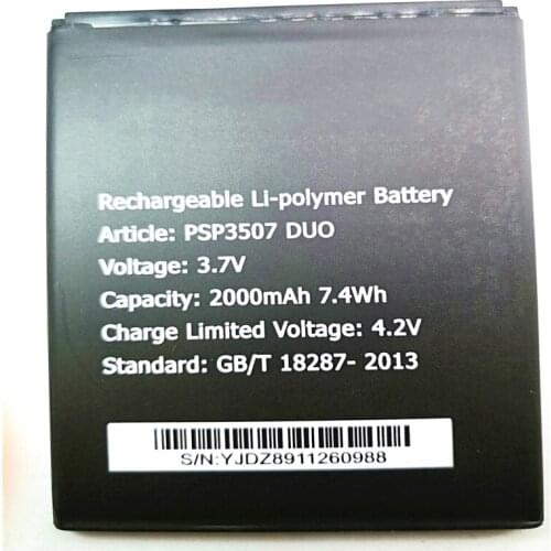 NEW 2000mAh cell phone Battery For Prestigio Wize N3 PSP3507 DUO PSP 3507 Cellphone Bateria with phone stander