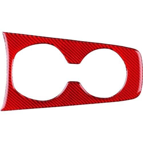 Car Water Cup Holder Cover Panel Sticker Fit For Chevrolet Camaro 2010 2011 2012 2013 2014 2015 Carbon Fiber Red