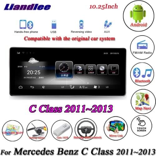 Car GPS Navigation Multimedia Player For Mercedes Benz C Class W204 C180 C200 C260 Android Screen Auto Carplay Radio Stereo